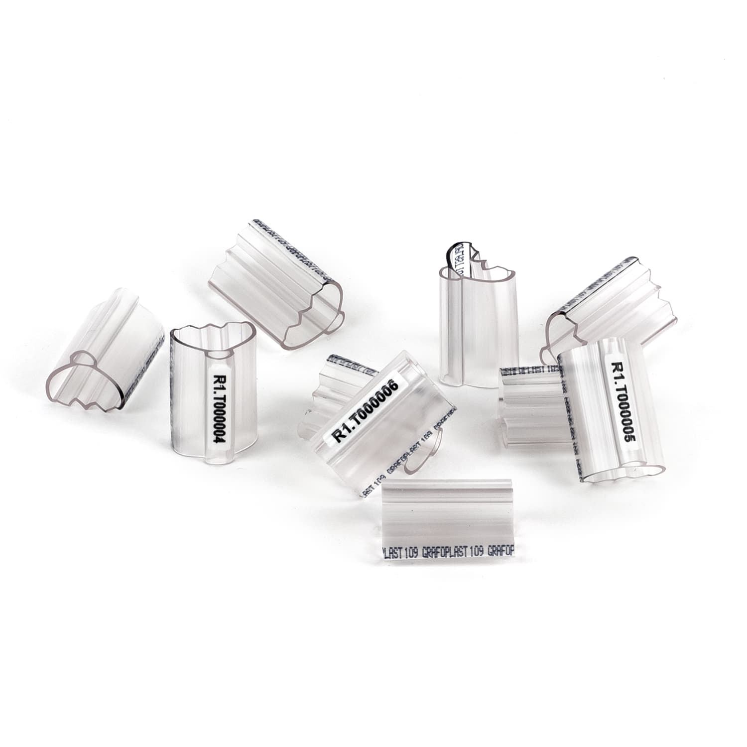 GRAFOPLAST - Tubetto Halogen Free Trasparente Lunghezza 23 mm diametro da 10 fino a 12 mm - 200 pezzi. Tubetto Trasparente Serie 100, apprezzato per la sua rigidità e precisione di innesto