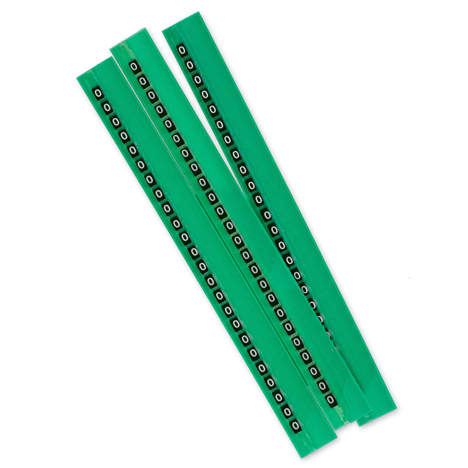 GRAFOPLAST - Stecche Medie 2,3 mm numero "0" Stampa Bianca su Fondo Nero - 50 stecche. La stecca è composta da 24 elementi identici premarcati ( numeri, lettere, simboli). Confezione da 50 stecche, totale 1200 elementi