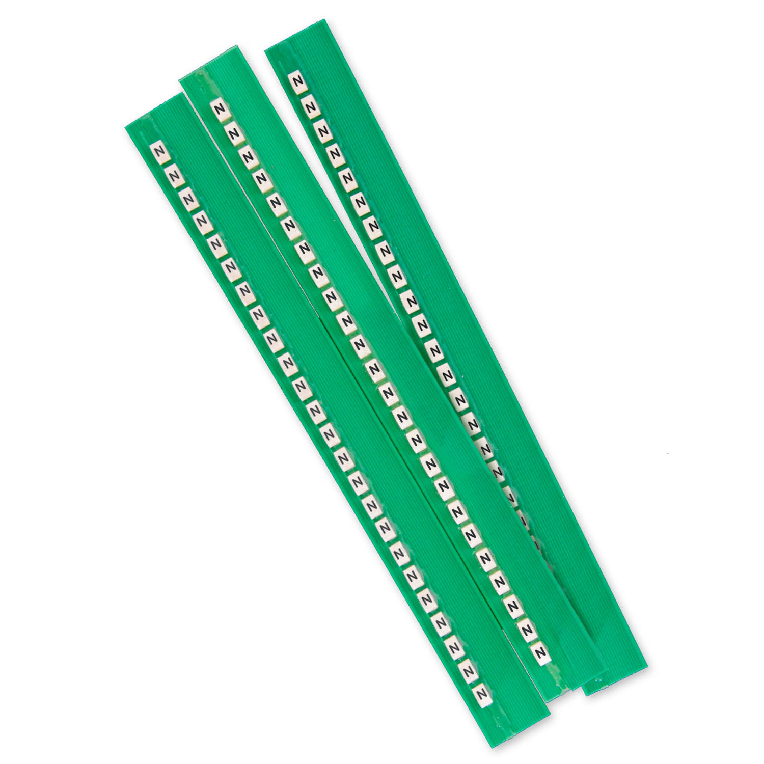 GRAFOPLAST - Stecche Medie 2,3 mm lettera ''N'' Stampa Nera su Fondo Bianco - 50 stecche