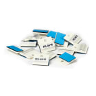 GRAFOPLAST - Tubetto adesivo per componenti con fori Lunghezza 15 mm - 500 pezzi. Tubetto adesivo per componenti in PVC per componenti risolve i problemi di marcatura su tutte le superfici chenon offrono possibilitè di aggancio