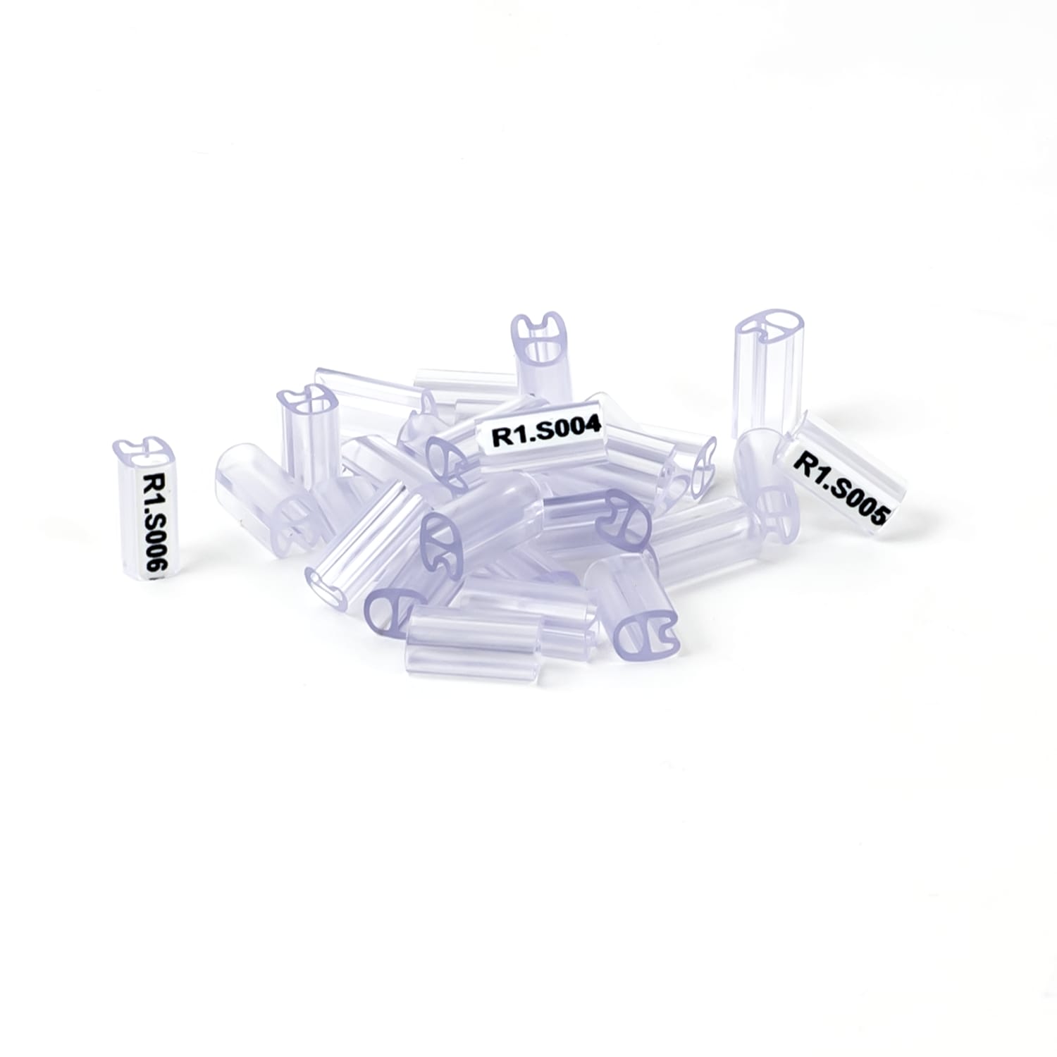 GRAFOPLAST - Tubetto Soft Halogen Free Trasparente Lunghezza 12 mm diametro da 1.5 fino a 2.5 mm - confezione master carton da 3000 pezzi. Tubetto trasparente Soft Serie 200 che grazie al profilo piè elastico copre con poche referenze una vasta gamma di cavi