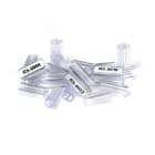 GRAFOPLAST - Tubetto Soft Trasparente Serie 200 Lunghezza 15 mm diametro da 1.5 fino a 2.5 mm confezione master carton da 3000 pezzi. Tubetto trasparente Soft Serie 200 che grazie al profilopiè elastico copre con poche referenze una vasta gamma di cavi