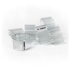 GRAFOPLAST - Tubetto Halogen Free Trasparente Lunghezza 18 mm diametro da 30 fino a 35 mm - 50 pezzi. Tubetto trasparente Soft Serie 200 che grazie al profilo piè elastico copre con poche referenze una vasta gamma di cavi