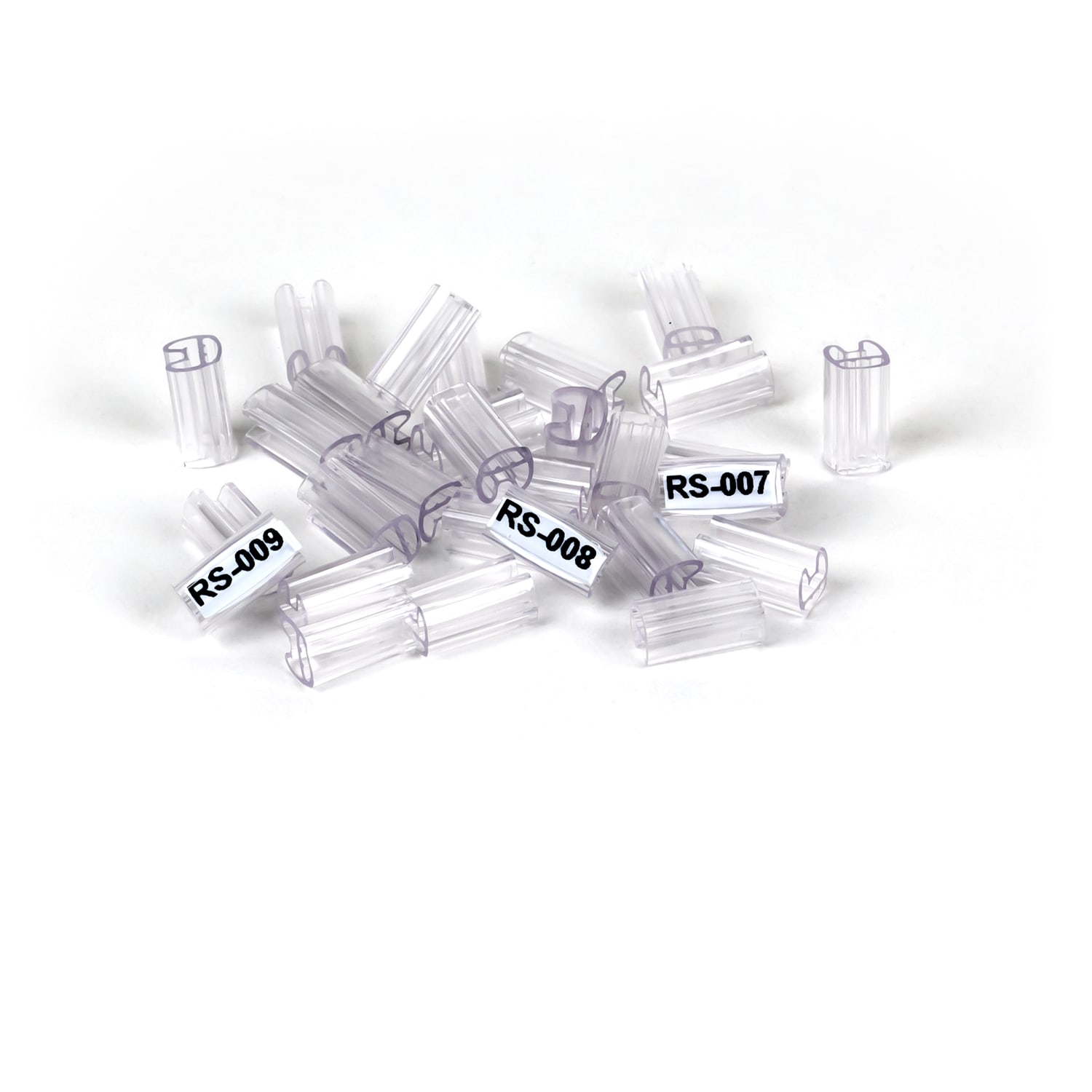 GRAFOPLAST - Tubetto Flat Trasparente Lunghezza 10 mm diametro da 1.5 a 2.5 mm - confezione da 1000 pezzi. Tubetto trasparente FLAT Serie 500 appositamente studiato per le tessere da cavo inPVC Flat. Il materiale elastico favorisce l'inserimento della tessera 501/10