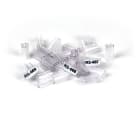 GRAFOPLAST - Tubetto Flat Trasparente Lunghezza 10 mm diametro da 1.5 a 2.5 mm - confezione da 1000 pezzi. Tubetto trasparente FLAT Serie 500 appositamente studiato per le tessere da cavo  inPVC Flat. Il materiale elastico favorisce l'inserimento della tessera 501/10