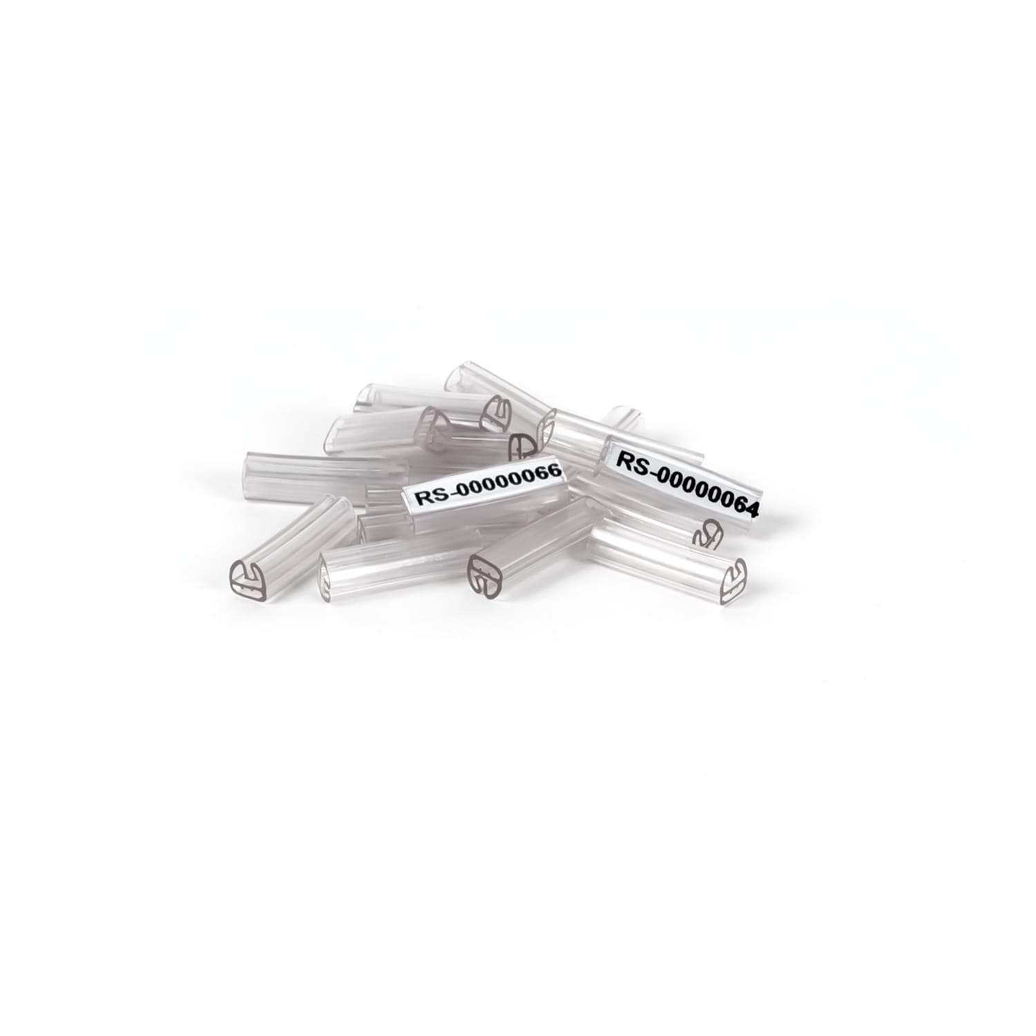GRAFOPLAST - Tubetto Flat Trasparente Lunghezza 18 mm diametro da 1.5 a 2.5 mm - 1000 pezzi. Tubetto trasparente FLAT Serie 500 appositamente studiato per le tessere da cavo in PVC Flat. Il materiale elastico favorisce l'inserimento della tessera