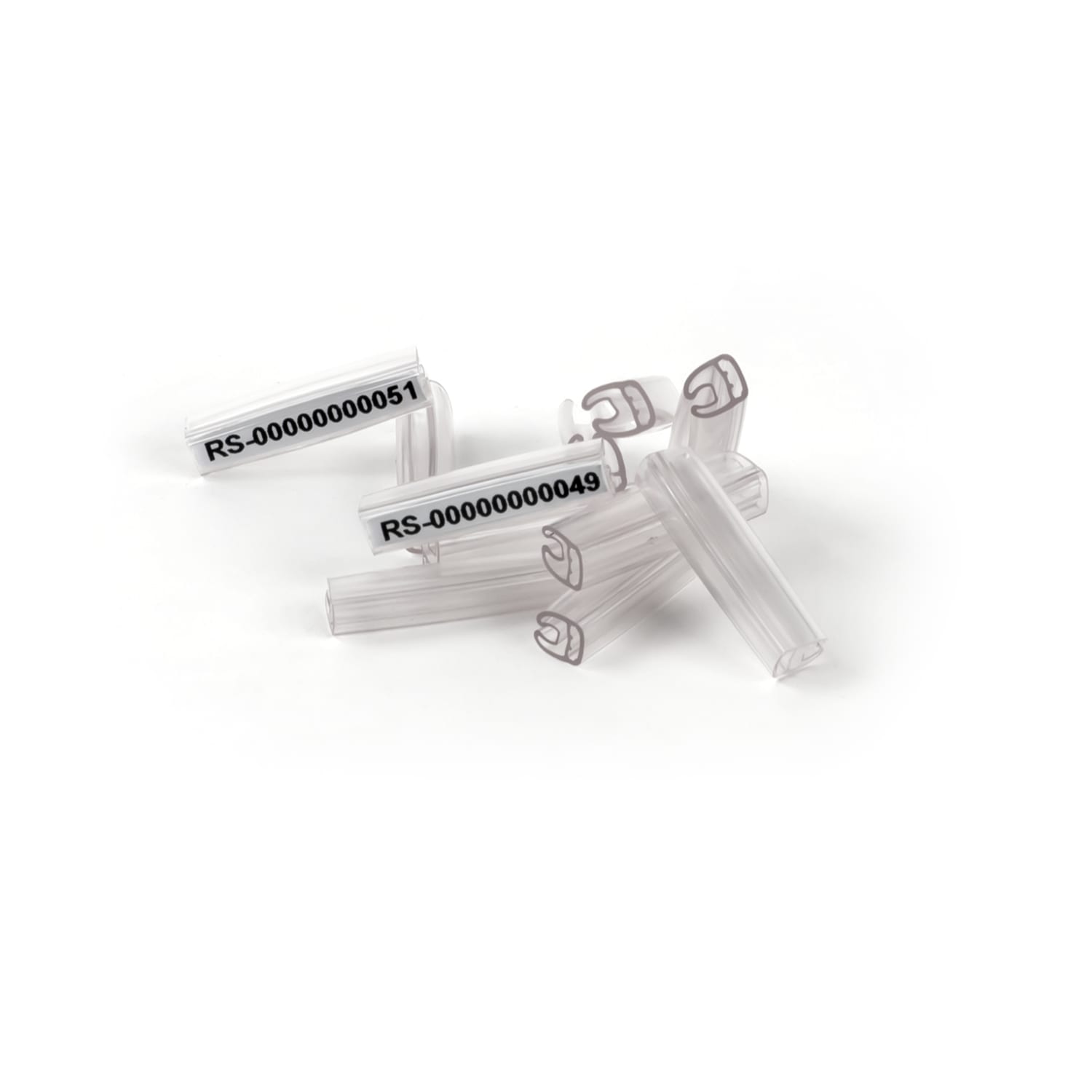 GRAFOPLAST - Tubetto Flat Trasparente Lunghezza 23 mm diametro da 2 a 4 mm - 500 pezzi. Tubetto trasparente FLAT Serie 500 appositamente studiato per le tessere da cavo in PVC Flat. Il materiale elastico favorisce l'inserimento della tessera