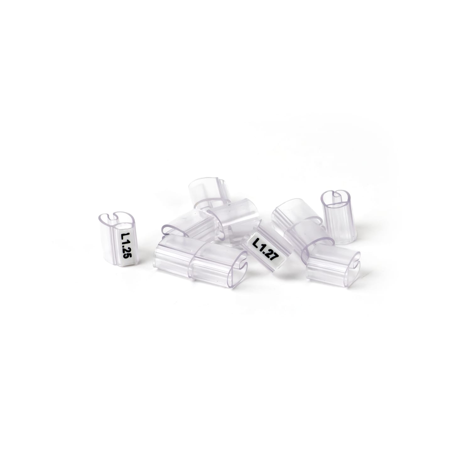 GRAFOPLAST - Tubetto Flat Trasparente Lunghezza 10 mm diametro da 4 a 7 mm - 500 pezzi. Tubetto trasparente FLAT Serie 500 appositamente studiato per le tessere da cavo in PVC Flat. Il materiale elastico favorisce l'inserimento della tessera