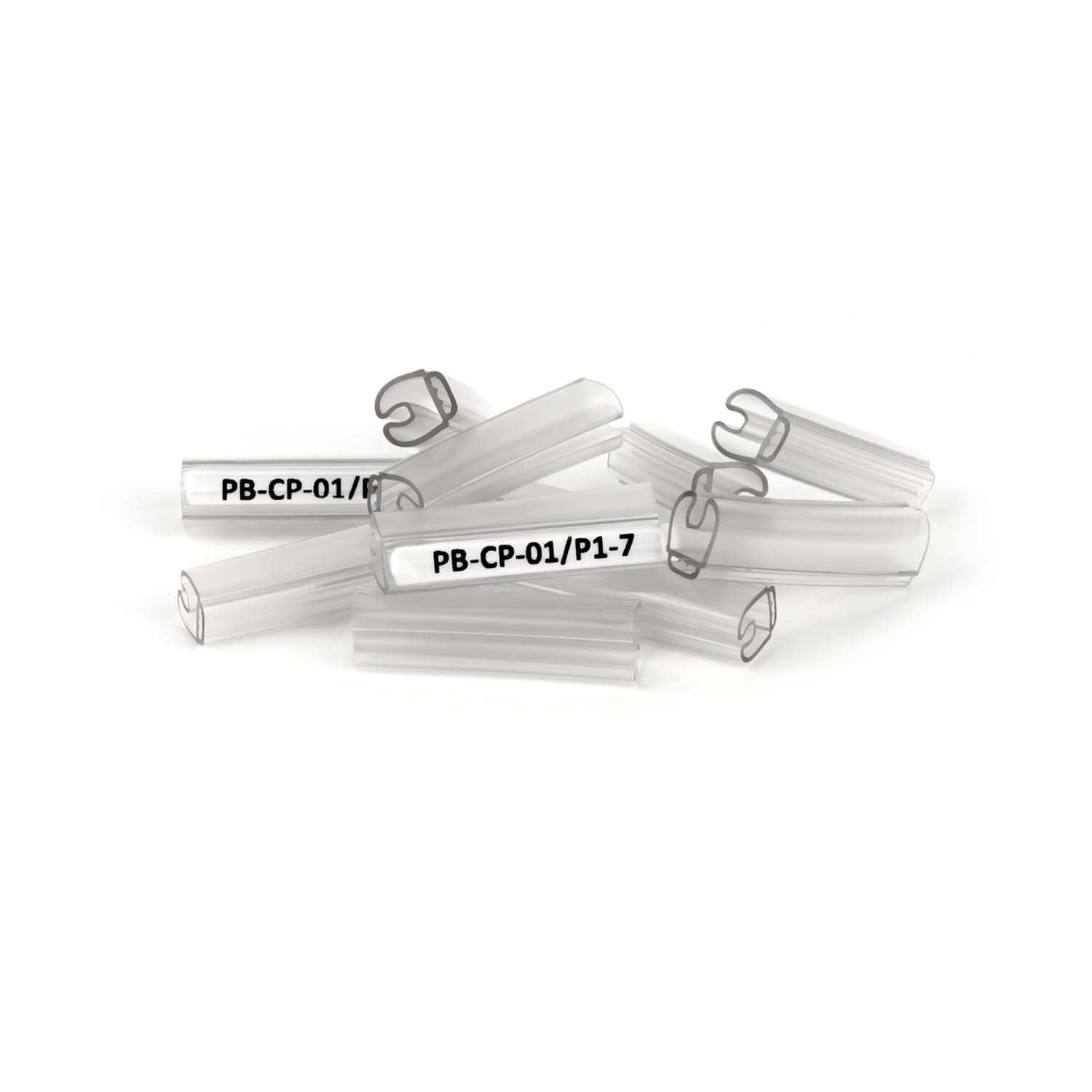 GRAFOPLAST - Tubetto Flat Trasparente Lunghezza 30 mm diametro da 4 a 7 mm - 200 pezzi. Tubetto trasparente FLAT Serie 500 appositamente studiato per le tessere da cavo in PVC Flat. Il materiale elastico favorisce l'inserimento della tessera