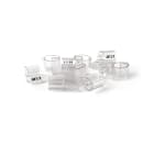 GRAFOPLAST - Tubetto Flat Trasparente Lunghezza 10 mm diametro da 6 a 10 mm - 500 pezzi. Tubetto trasparente FLAT Serie 500 appositamente studiato per le tessere da cavo in PVC Flat. Il materiale elastico favorisce l'inserimento della tessera 504/10