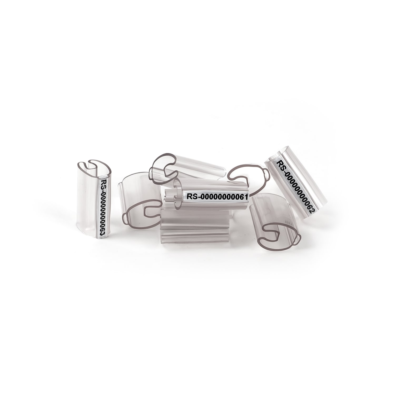 GRAFOPLAST - Tubetto Flat Trasparente Lunghezza 23 mm diametro da 6 a 10 mm - 200 pezzi. Tubetto trasparente FLAT Serie 500 appositamente studiato per le tessere da cavo in PVC Flat. Il materiale elastico favorisce l'inserimento della tessera