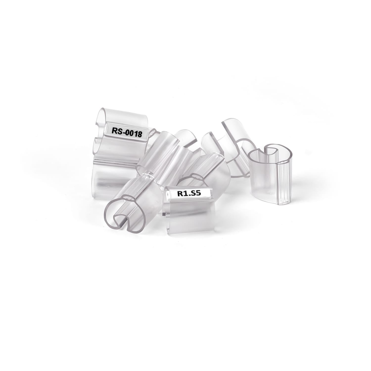 GRAFOPLAST - Tubetto Flat Trasparente Lunghezza 15 mm diametro da 10 a 14 mm - 200 pezzi. Tubetto trasparente FLAT Serie 500 appositamente studiato per le tessere da cavo  in PVC Flat. Il materiale elastico favorisce l'inserimento della tessera 505/15