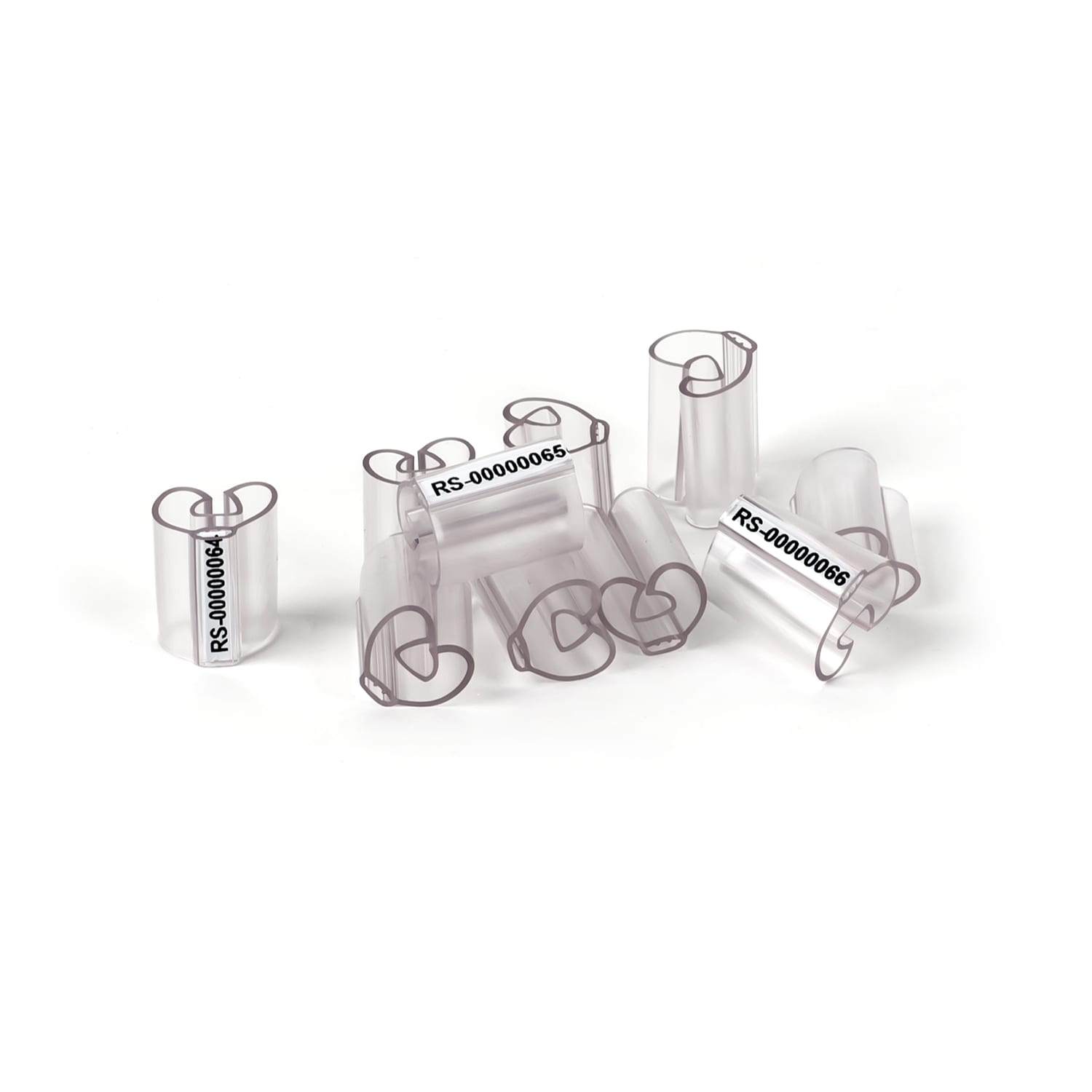 GRAFOPLAST - Tubetto Flat Trasparente Lunghezza 23 mm diametro da 10 a 14 mm - 200 pezzi. Tubetto trasparente FLAT Serie 500 appositamente studiato per le tessere da cavo in PVC Flat. Il materiale elastico favorisce l'inserimento della tessera