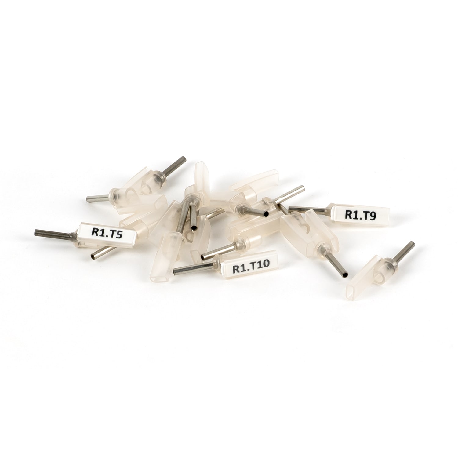 GRAFOPLAST - Spark puntalino Trasparente Lunghezza 9 mm sezione = 0.75 mm2 - 200 pezzi. Puntalino crimpabile che riunisce in un solo prodotto i vantaggi di una efficace connessione elettricacon quelli dellèidenticazione del conduttore. 710/07