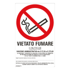 GRAFOPLAST - Cartello "vietato fumare" in alluminio dimensioni L=170 mm, H=280 mm, 1 pz per foglio AL10100P1