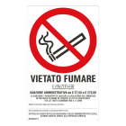 GRAFOPLAST - Cartello "vietato fumare" in alluminio dimensioni L=170 mm, H=280 mm, 1 pz per foglio
