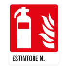 GRAFOPLAST - Cartello "estintore n. ...." in alluminio dimensioni L=240 mm, H=295 mm, 1 pz per foglio