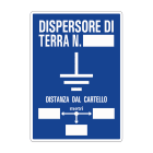 GRAFOPLAST - Cartello "dispersore di terra n.... dist.cart" in alluminio dimensioni L=210 mm, H=297 mm, 1 pz per foglio AL12210P1