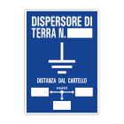 GRAFOPLAST - Cartello "dispersore di terra n.... dist.cart" in alluminio dimensioni L=210 mm, H=297 mm, 1 pz per foglio