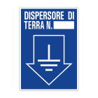 GRAFOPLAST - Cartello "dispersore di terra n...." in alluminio dimensioni L=210 mm, H=297 mm, 1 pz per foglio AL12220P1