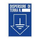 GRAFOPLAST - Cartello "dispersore di terra n...." in alluminio dimensioni L=210 mm, H=297 mm, 1 pz per foglio