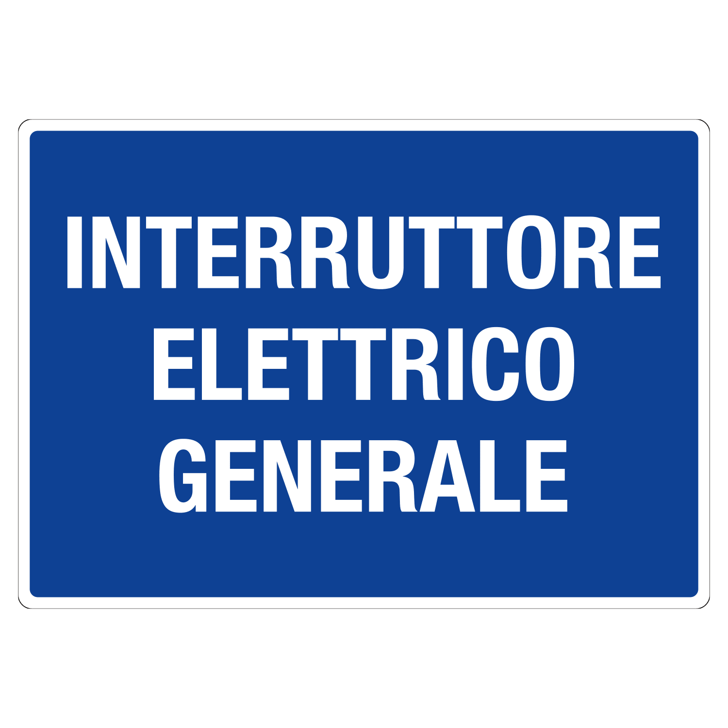 GRAFOPLAST - Cartello in Alluminio INTERRUTTORE ELETTRICO GENERALE 297 x 210 mm  - 1 pz