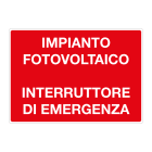 GRAFOPLAST - Cartello in Alluminio IMPIANTO FOTOVOLTAICO INTERRUTTORE DI EMERGENZA 297 x 210 mm - 1 pz