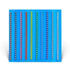 GRAFOPLAST - Stecche Grandi 3 mm Codice Colore da 0 a 9 - 10 stecche. = 1 blister. La stecca è composta da 24 elementi identici premarcati ( numeri, lettere, simboli). Il blister contiene 10stecche, totale 240 elementi.