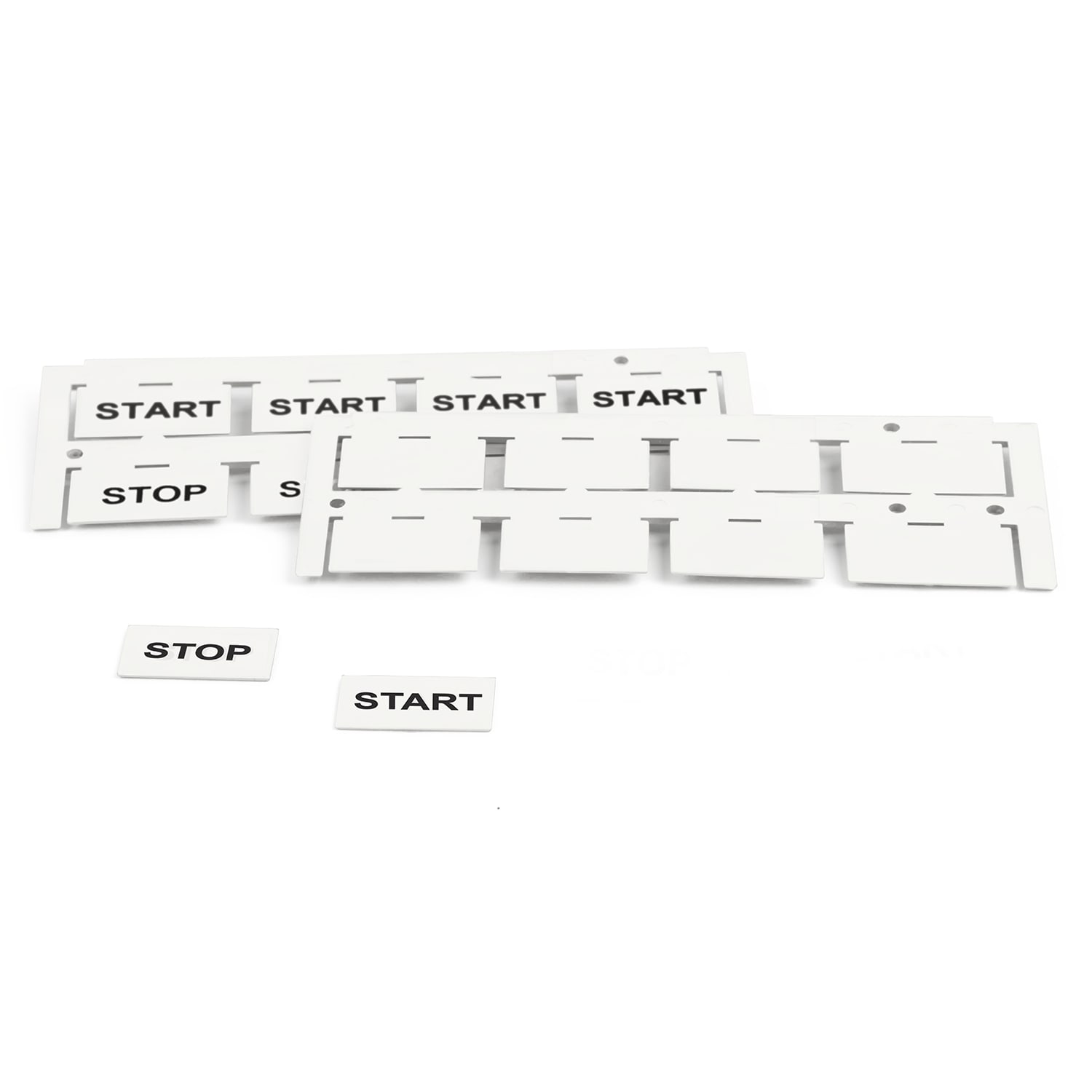 GRAFOPLAST - Targhetta in policarbonato non adesiva Bianco 27x15 mm 192 pezzi. Targhetta rigida per la siglatura dell'esterno quadro EVO01WX