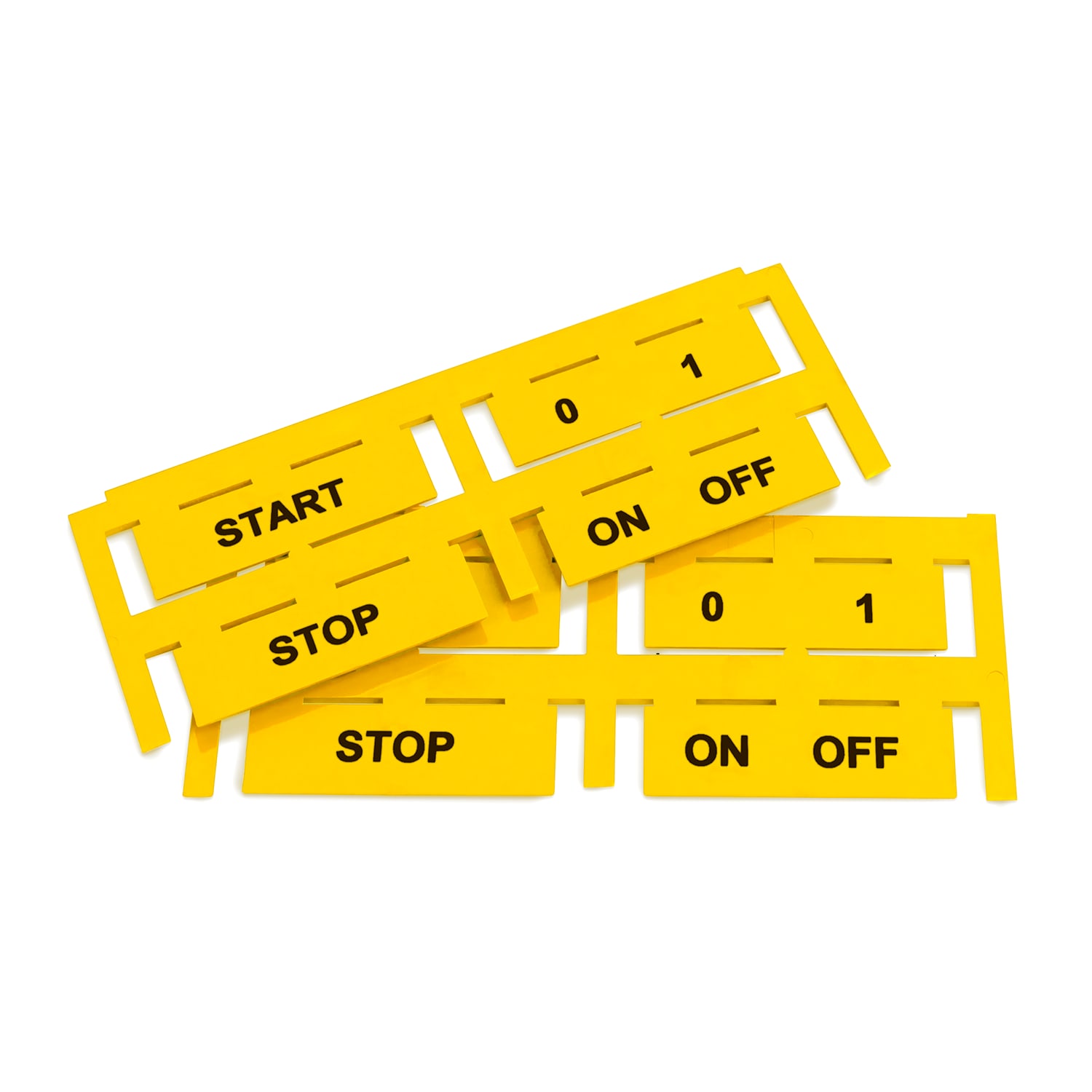 GRAFOPLAST - Targhetta in policarbonato adesiva Giallo 50x15 mm 96 pezzi. Targhetta rigida per la siglatura dell'esterno quadro