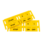 GRAFOPLAST - Targhetta in policarbonato adesiva Giallo 50x15 mm 96 pezzi. Targhetta rigida per la siglatura dell'esterno quadro