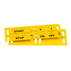 GRAFOPLAST - Targhetta in policarbonato non adesiva Giallo 50x15 mm 96 pezzi. Targhetta rigida per la siglatura dell'esterno quadro