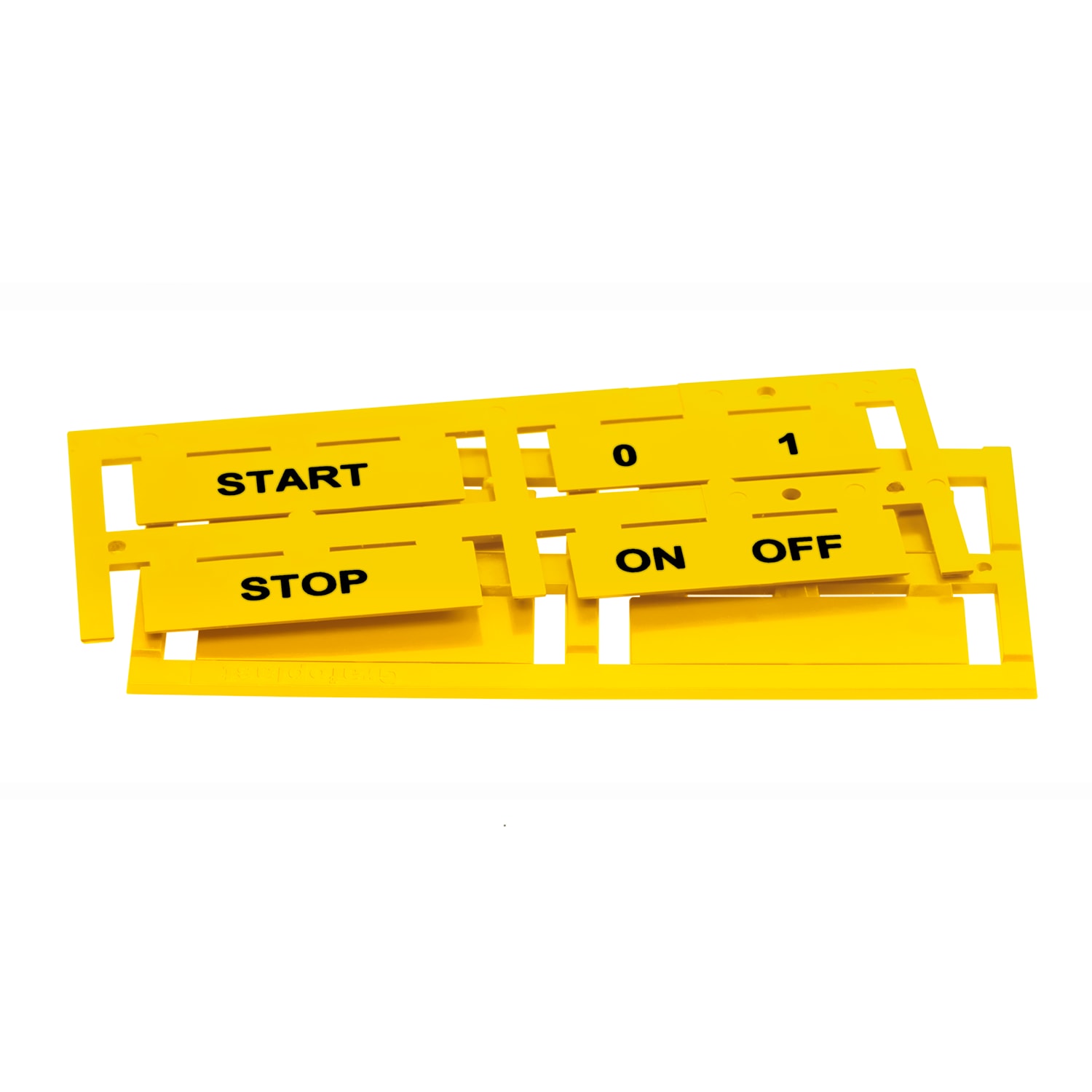 GRAFOPLAST - Targhetta in policarbonato non adesiva Giallo 50x15 mm 96 pezzi. Targhetta rigida per la siglatura dell'esterno quadro