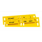 GRAFOPLAST - Targhetta in policarbonato non adesiva Giallo 50x15 mm 96 pezzi. Targhetta rigida per la siglatura dell'esterno quadro