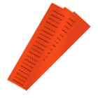 GRAFOPLAST - Targhetta in PVC non adesiva Arancione 46x7 mm - 550 pezzi.  Tessera adatta a tutti i tipi di siglatura a seconda del supporto scelto: tubetti fascettabili, binari, porta targhettee porta targhette per pulsanti.