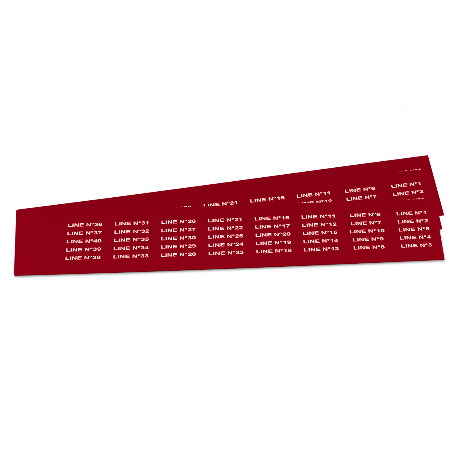 GRAFOPLAST - Targhetta in PVC non adesiva Rosso 27x8 mm - confezione da 440 pezzi