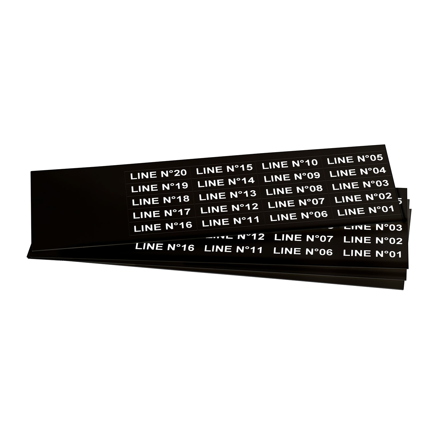 GRAFOPLAST - Targhetta in PVC non adesiva Nero 35x9 mm - confezione da 540 pezzi