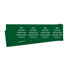 GRAFOPLAST - Targhetta in PVC Verde 50x10 mm - 360 pezzi. Tessera adatta a tutti i tipi di siglatura a seconda del supporto scelto: tubetti fascettabili, binari, porta targhette e porta targhette per pulsanti.