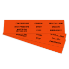 GRAFOPLAST - Targhetta in PVC non adesiva Arancione 67x15  mm - 99  pezzi.  Tessera adatta a tutti i tipi di siglatura a seconda del supporto scelto: tubetti fascettabili, binari, porta targhette e porta targhette per pulsanti.