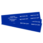 GRAFOPLAST - Targhetta in PVC non adesiva Blu 67x20 mm - 132 pezzi. Tessera adatta a tutti i tipi di siglatura a seconda del supporto scelto: tubetti fascettabili, binari, porta targhette e porta targhette per pulsanti.