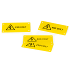 GRAFOPLAST - Targa Adesiva Forata Giallo LUX 70x30 mm in policarbonato  20 pezzi.  Targa rigida per la siglatura dell'esterno quadro