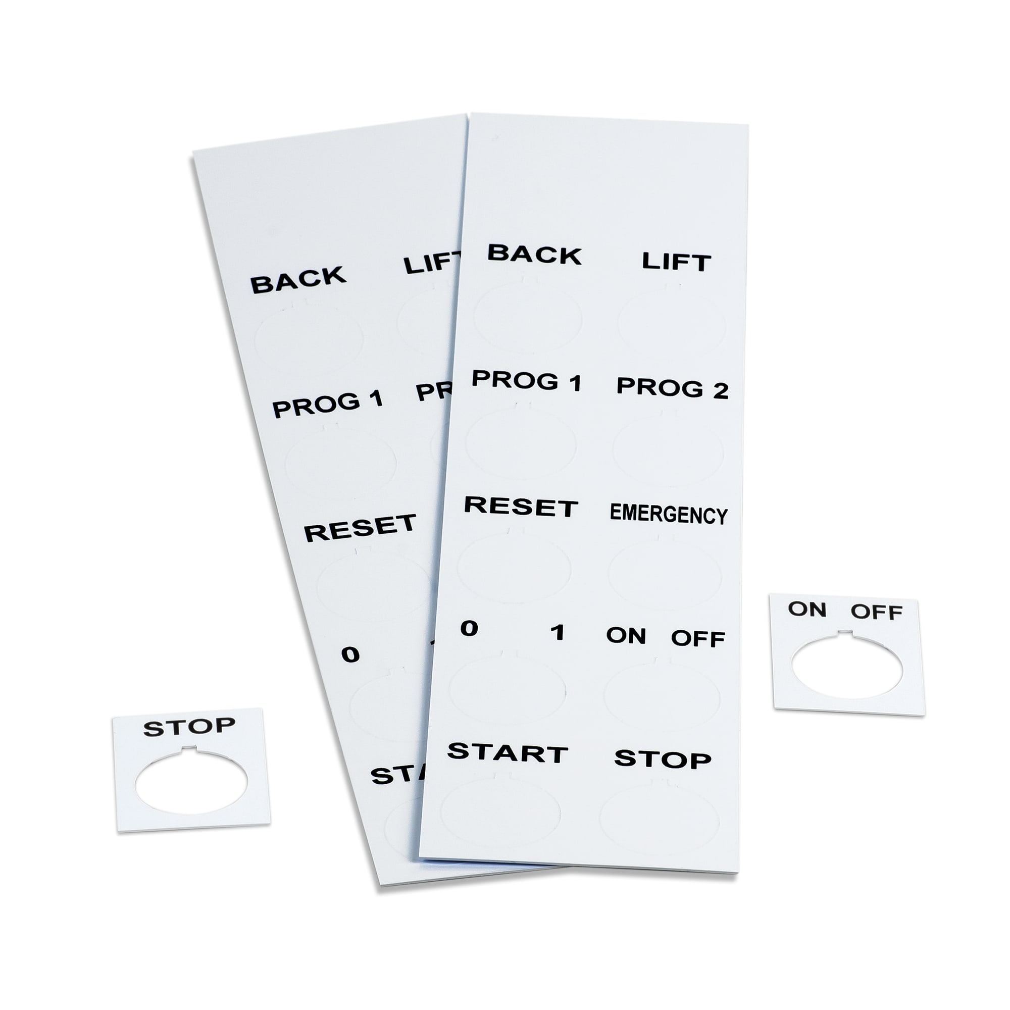 GRAFOPLAST - Targhetta Pulsanti in PVC non adesivo Bianco 40x30 mm foro diametro22,5 mm confezione da 440 pezzi. Studiata per i diversi modelli di pulsantiere; adesive o ad incastro sul pulsante