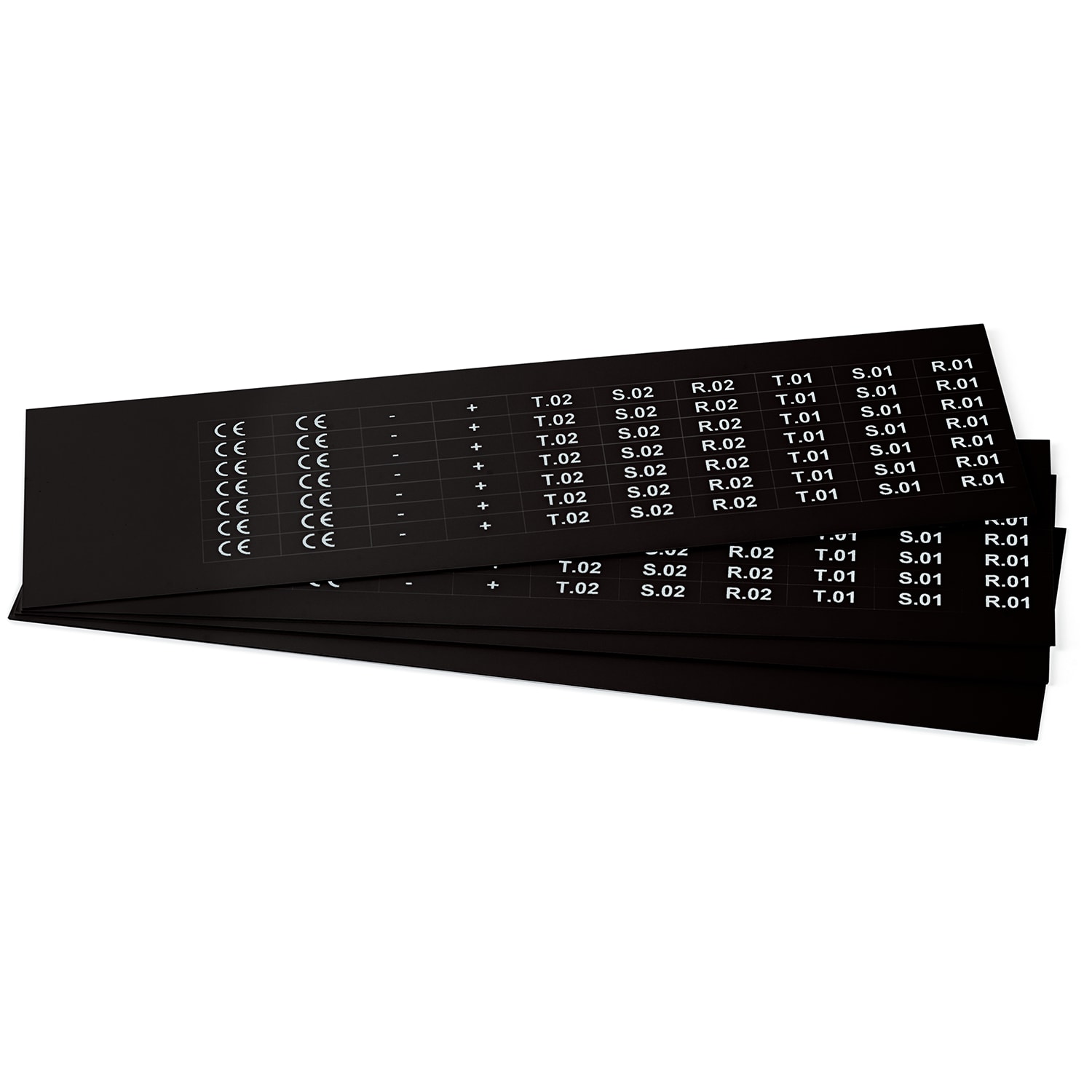 GRAFOPLAST - Targhetta in PVC adesiva Nero 20x7 mm - 1260 pezzi. Si applica ovunque, interno ed esterno quadro grazie all'adesivo posto sul retro