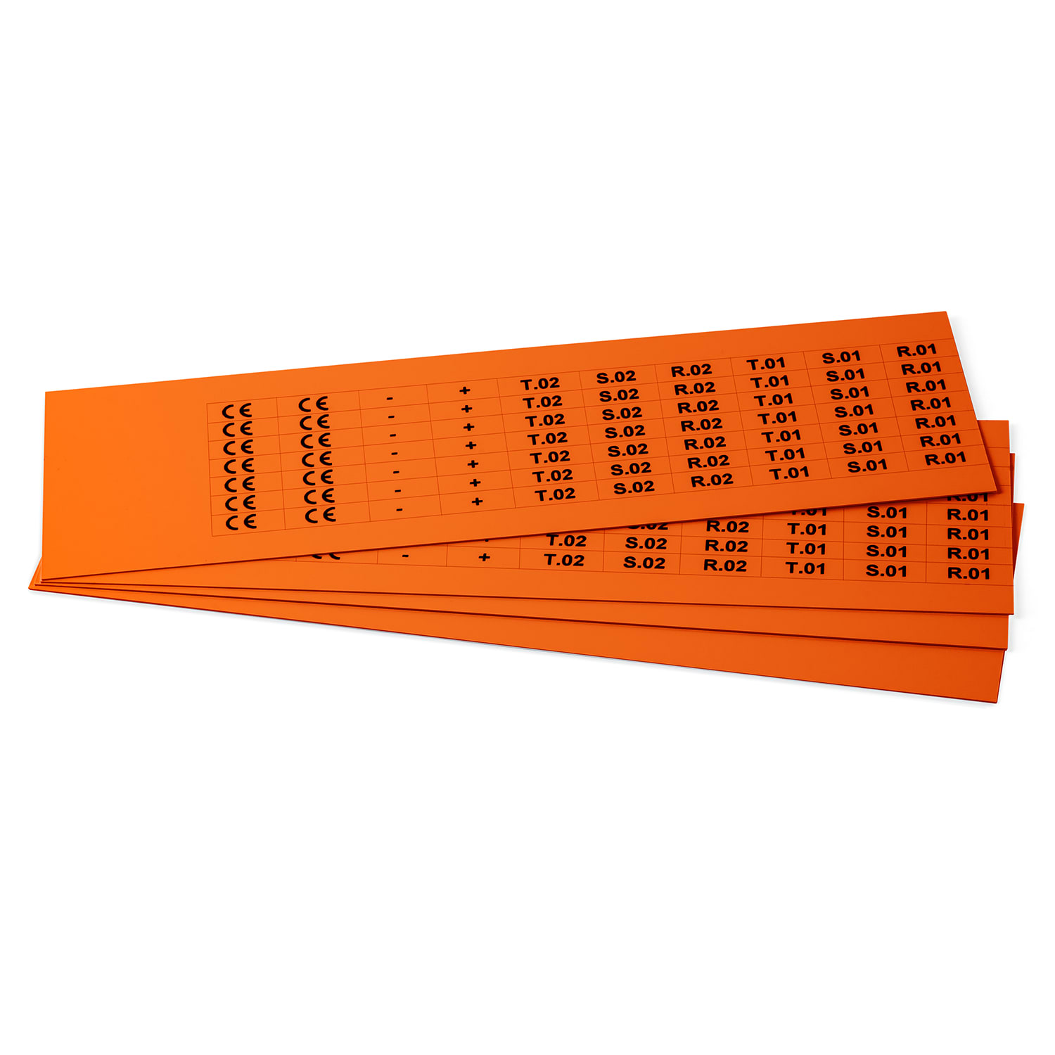 GRAFOPLAST - Targhetta in PVC adesiva Arancione 20x7  mm - 1260 pezzi.  Si applica ovunque, interno ed esterno quadro grazie all'adesivo posto sul retro