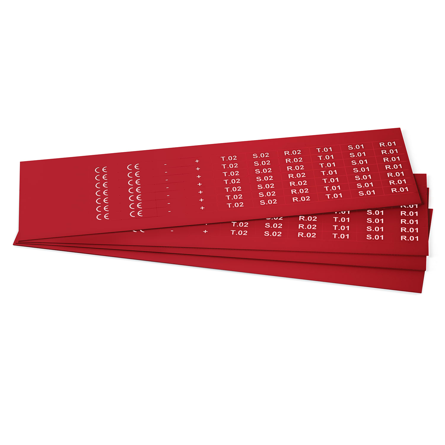 GRAFOPLAST - Targhetta in PVC adesiva Rosso 20x7 mm - 1260 pezzi.  Si applica ovunque, interno ed esterno quadro grazie all'adesivo posto sul retro