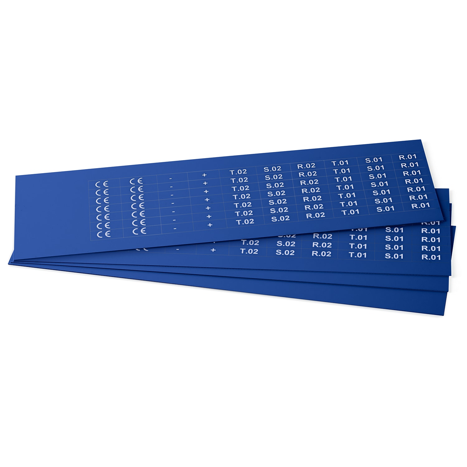 GRAFOPLAST - Targhetta in PVC adesiva Blu 20x7 mm - 1260 pezzi.  Si applica ovunque, interno ed esterno quadro grazie all'adesivo posto sul retro