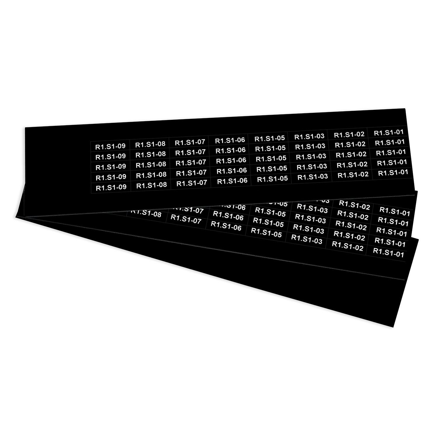 GRAFOPLAST - Targhetta in PVC adesiva Nero 25x7 mm - confezione da 880 pezzi. Si applica ovunque, interno ed esterno quadro grazie all'adesivo posto sul retro