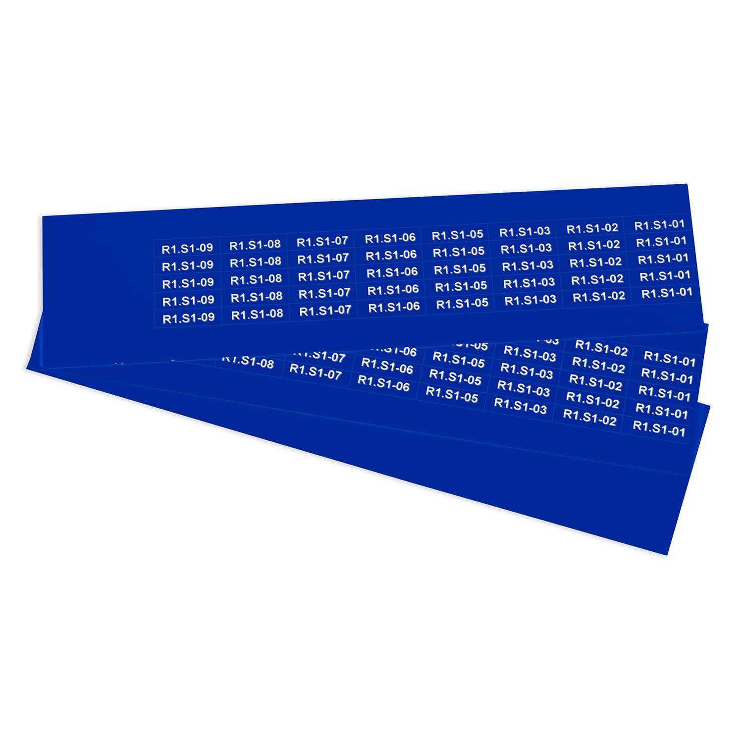 GRAFOPLAST - Targhetta in PVC adesiva Blu 25x7 mm -  confezione da 880 pezzi.  Si applica ovunque, interno ed esterno quadro grazie all'adesivo posto sul retro