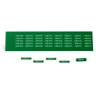 GRAFOPLAST - Targhetta in PVC adesiva Verde 27x8 mm - confezione da 440 pezzi. Si applica ovunque, interno ed esterno quadro grazie all'adesivo posto sul retro