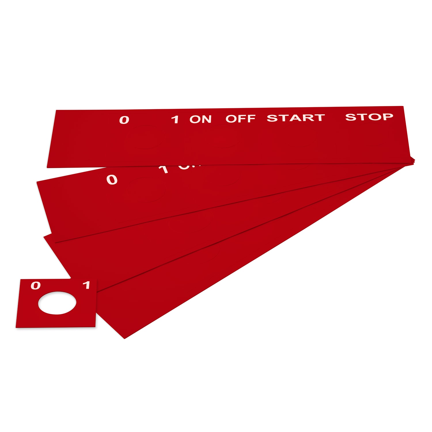 GRAFOPLAST - Targhetta Pulsanti in PVC non adesiva Rosso 50x50 mm - 176 pezzi. Studiata per i diversi modelli di pulsantiere; adesive o ad incastro sul pulsante